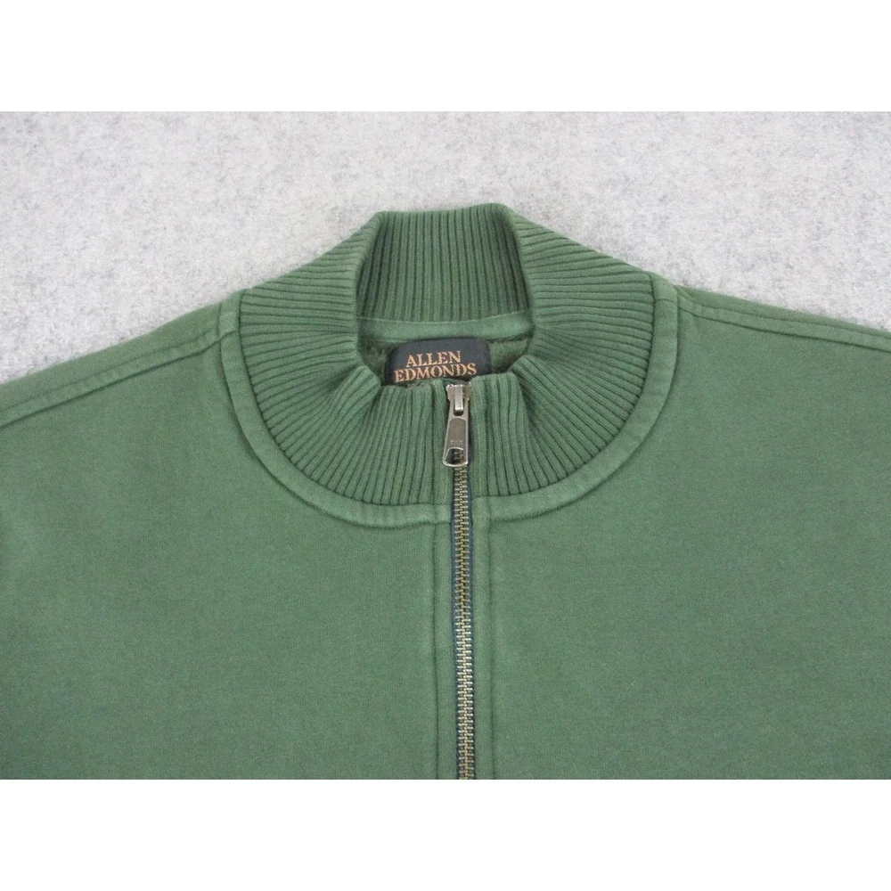 Allen Edmonds Jacket Mens Extra Large Green Bomber Fleece Lined Full Zip Pockets